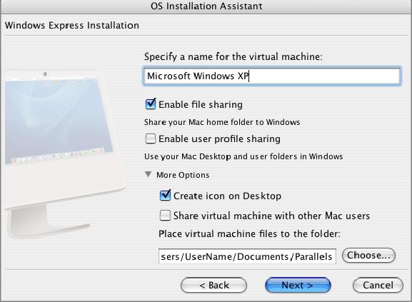 64 Parallels Desktop for Mac User Guide 4 After that, specify a descriptive name for the virtual machine.