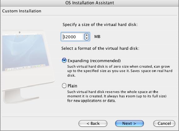 70 Parallels Desktop for Mac User Guide 5 If you selected to create a new virtual disk on the previous step, specify its size and format.