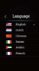 2 3 4 On the main screen of translation, touch a national flag icon to select the corresponding language List of available target languages is displayed* You may
