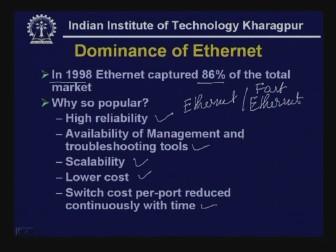 (Refer Slide Time: 40:55) Ethernet became very popular and as a result there was a need for enhancing this technology.
