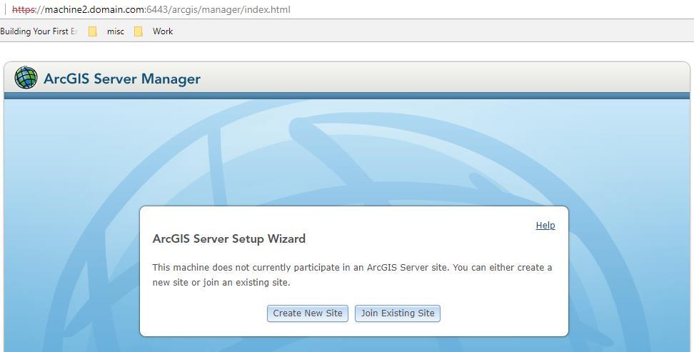 Advanced Enterprise Workflows: Expanding ArcGIS Server Expanding an ArcGIS Server site with the Join site operation - On the new ArcGIS Server machine, navigate to ArcGIS Server