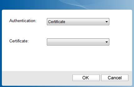 Certificate as your authentication, you need to select one specific certificate from the drop-down list, as shown in
