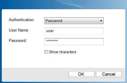 With Password as your authentication, you should enter the right user name and password in the corresponding field, as