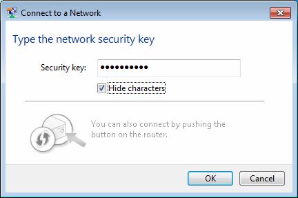 If the network you would like to connect is encrypted, enter the same security key or passphrase that is on your Router.