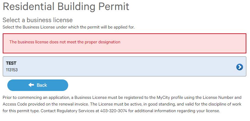 Select a Business license: Click on