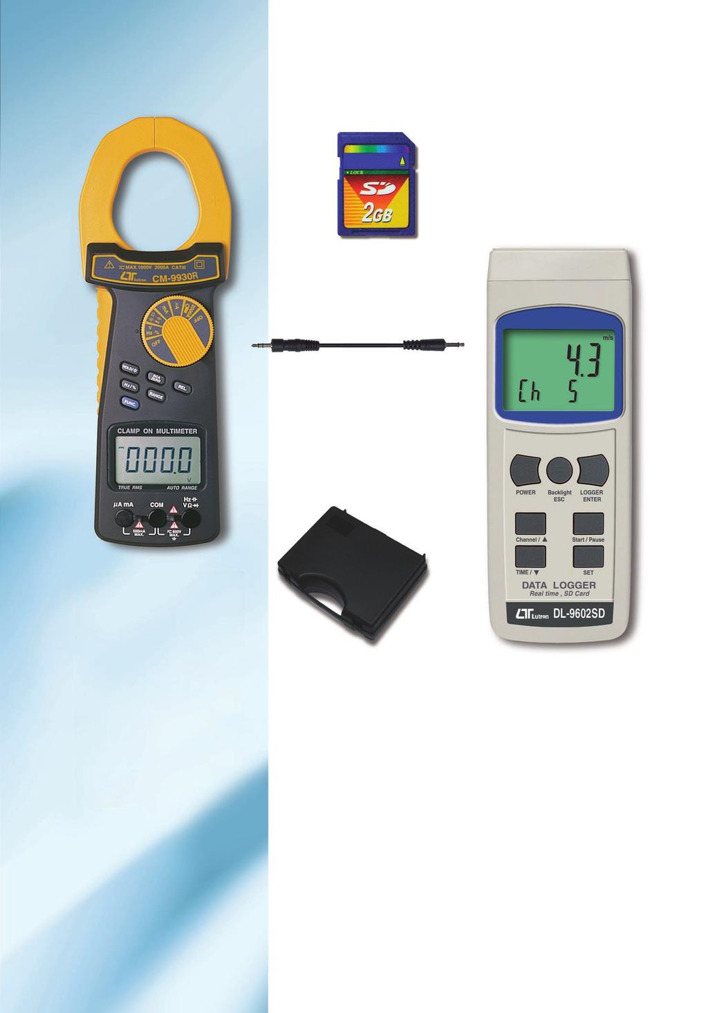 Clamp meter with Data recorder SERIES set UPCB-03 (Included) Optional Hard carrying case CA-08 Clamp meter with Data recorder set /DL-9602SD SET * Complete set are includes : 1. Clamp meter CM-9930R.