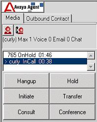 Chapter 3: Managing Inbound Voice Contacts The out-of-the-box Softphone interface in the Media pane is shown in the following illustration.