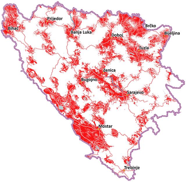 Coverage Our Bosnia & Herzogivina SIM is powered by the BH Telecom network which covers 98.5% of the Bosnian population.