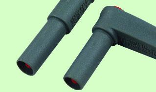 8 mm 2 Safety plug at both ends, with stacking facility, complying with Standard cable
