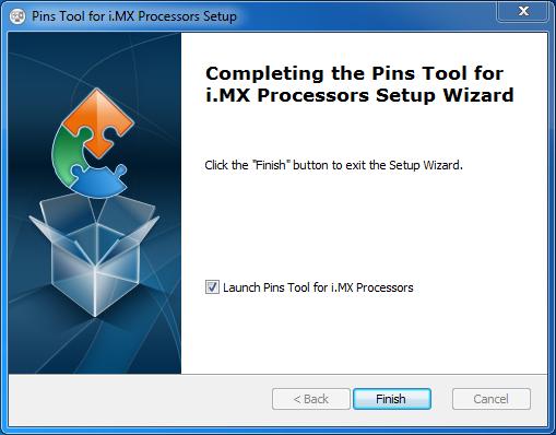 Figure 6. Complete installation 9. To start using the Pins Tool fo i.mx Processors, run the tool from the shortcut on desktop or from the Start menu.