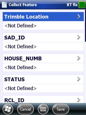 Collecting features Collecting features with the Trimble Positions Mobile extension is similar to collecting fetaures with the ArcGIS for Windows Mobile field application: 1.