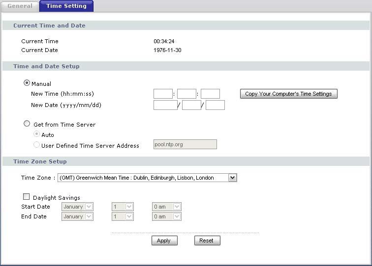 Chapter 15 System Figure 92 Maintenance > System > Time Setting The following table describes the labels in this screen.