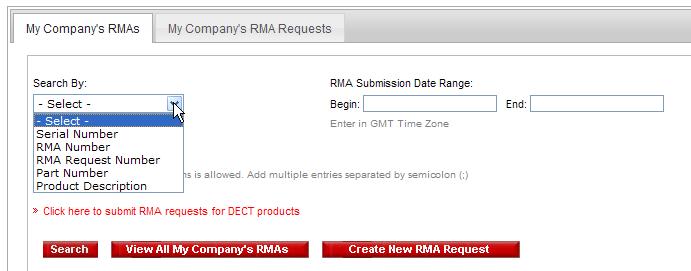 Serial Number RMA Number RMA Request Number Part Number Product Description Regu