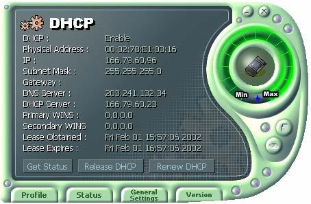 3 General Settings 5.3.1 The DHCP button - It works when it is enabled.