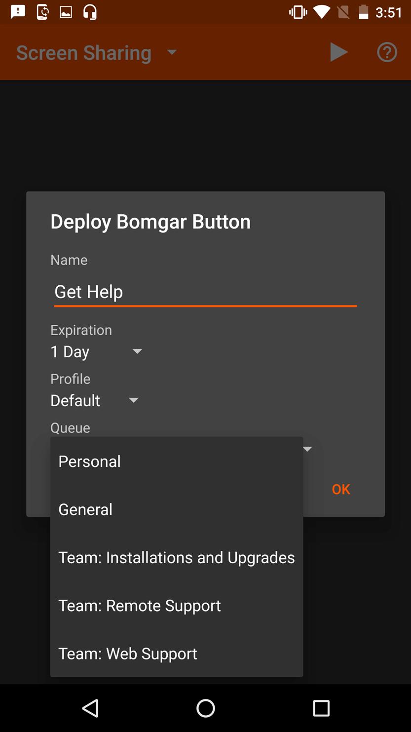 Once the Bomgar Button is deployed, your customer can use it to directly enter the queue