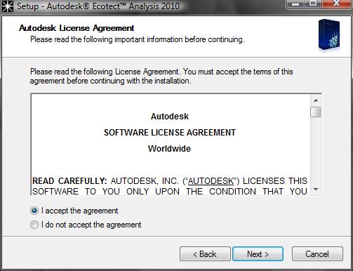 Setup Autodesk License Agreement A printed license agreement is not included in your product packaging. Instead, the license agreement is displayed during the installation process.