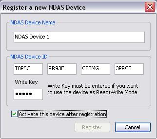 Chapter 4 - NDAS Setup Without the Write Key, the NDAS disk can only be accessed with Read Only permit. Driver installation on a PC Insert the driver CD and select your Operating System.