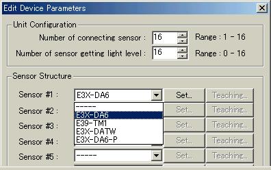 Communication Unit Settings Under Unit Settings, set the number of Sensors connected in the Number of Sensors Field and the number of Units monitoring incident light in the Incident Light Monitoring