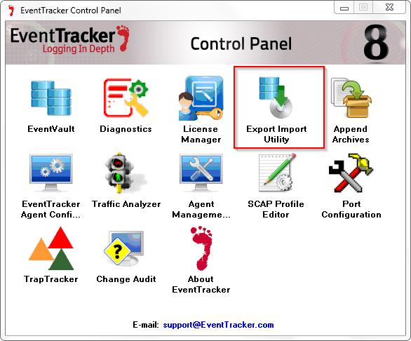 Import Knowledge Pack into EventTracker 1. Launch EventTracker Control Panel. 2.