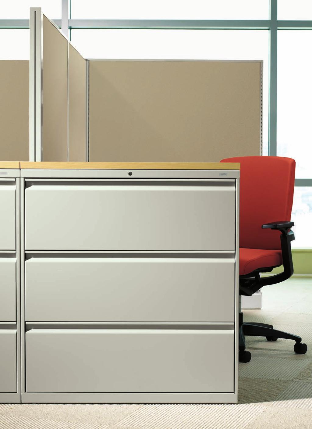 STORAGE Bridage 800 Series lateral files in Light Gray with Natural
