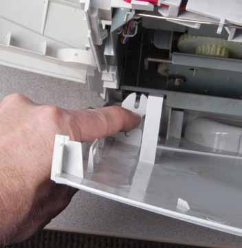 Remove cartridge, cassette. Put the toner cartridge in a dark place or cover it. 2. Remove top accessories/accessory cover. Remove any output accessories (stacker, stapler/stacker, etc.).