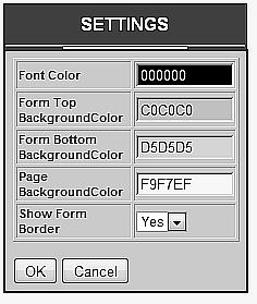 9.5 Style Settings (Font / Page Background Colour) Modify the background colour and font Colour to your desired colour Click on the colour code that you wish to change, this will open a