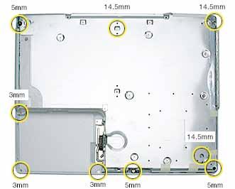 ibook (14.1 LCD) Screw Locator - 2 of 5 Top Case Replacement 5 mm 14.