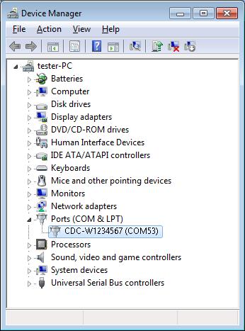 PFR-100 Series User Manual 10. Double check the "Device Manager". The port should like below. Steps 1~10 are for the USB CDC Driver installation. 11.