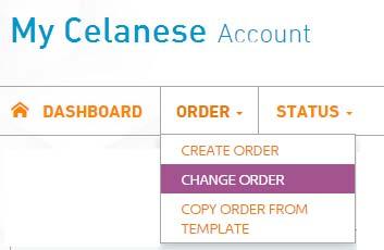 Order Change Order Change: To begin changing your order, select Change Order from the home menu bar.