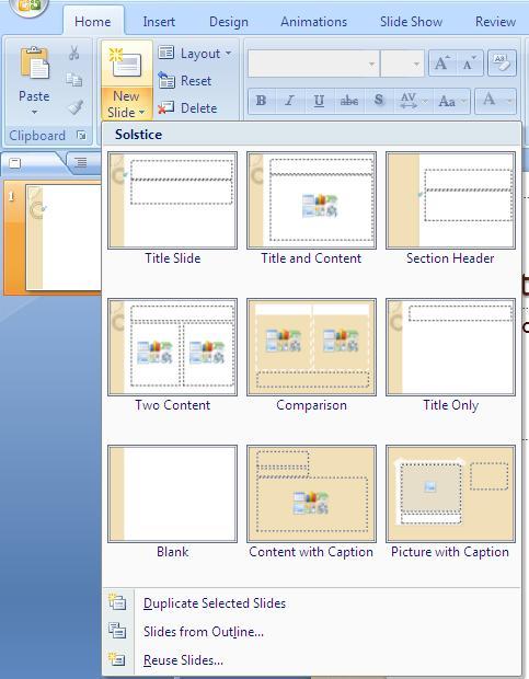 Change color scheme Click on the Colors button next to the display of themes Each time you hover your pointer over a color scheme, the example of the slide in your work window will change.