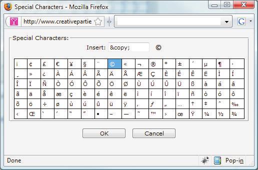 Special Characters (28) This allows you to insert characters such as accented letters and letters and symbols not printed on the keyboard.
