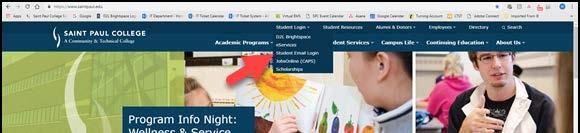 edu), click the Student Email Login using the Student Login drop down arrow located on the top menu. 1. Type your StarID@go.minnstate.edu and click Next. 2.
