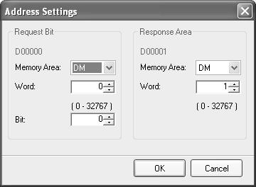 Making Recipes Expansion Settings Section 13-5 3. The Address Settings Dialog Box will be displayed. The following table describes the setting parameters.
