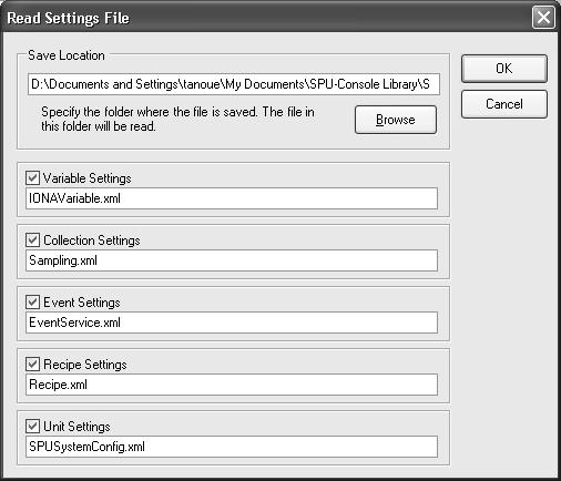 Saving and Transferring Settings Section 5-4 1,2,3... 1. In the SPU-Console, select Load from PC from the File Menu. 2.