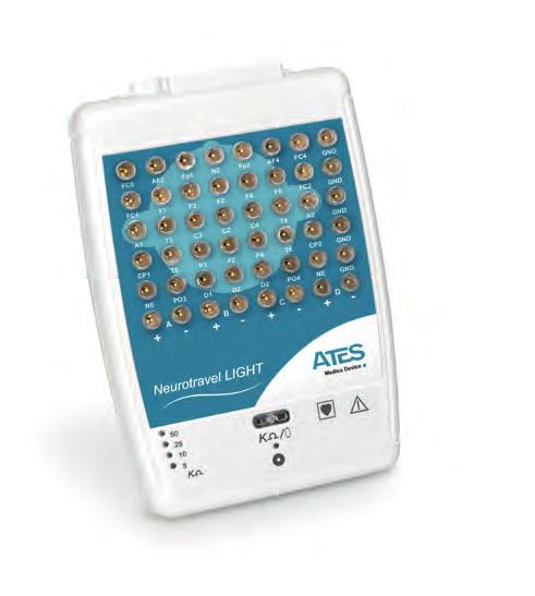 It allows up to 72h of recording with built-in memory with standard batteries. Built-in patient button and LCD for first EEG and impedance check.