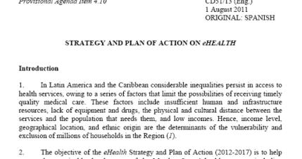 Strategy and Plan of Action on ehealth
