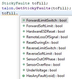 Now inspect the member variables to poll fault behavior.