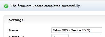 Total time to field-upgrade a Talon SRX is approximately