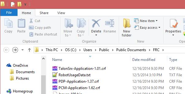 2.3.4. Where to get CRF files? The FRC Software installer will create a directory with various firmware files/tools for many control system components.