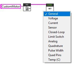 5.1. LabVIEW The GET VI can be used to retrieve the latest value for the signals Talon SRX periodically transmits. Choose the correct signal group from the drop down. 5.2.