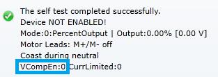 9.2.2. C++ /* "full" output will scale to 11 volts */ talon.configvoltagecompsaturation(11.0, 10); talon.