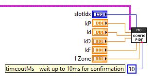 12. Closed-Loop Code Excerpts/Walkthroughs 12.1. Setting Motor Control Profile Parameters 12.1.1. LabVIEW Setting the Motor Controller Profile parameters can be done with the SET PID VI.