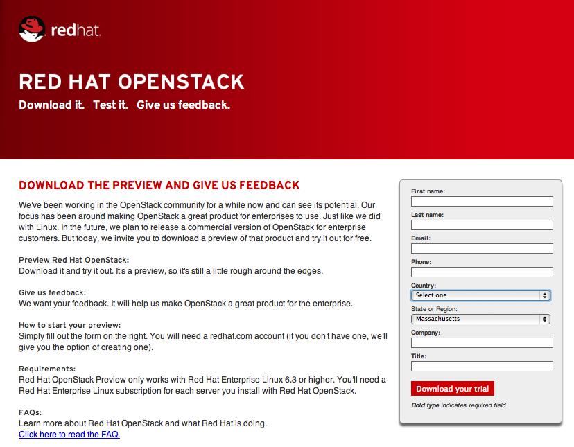 Red Hat Openstack Preview http://www.redhat.