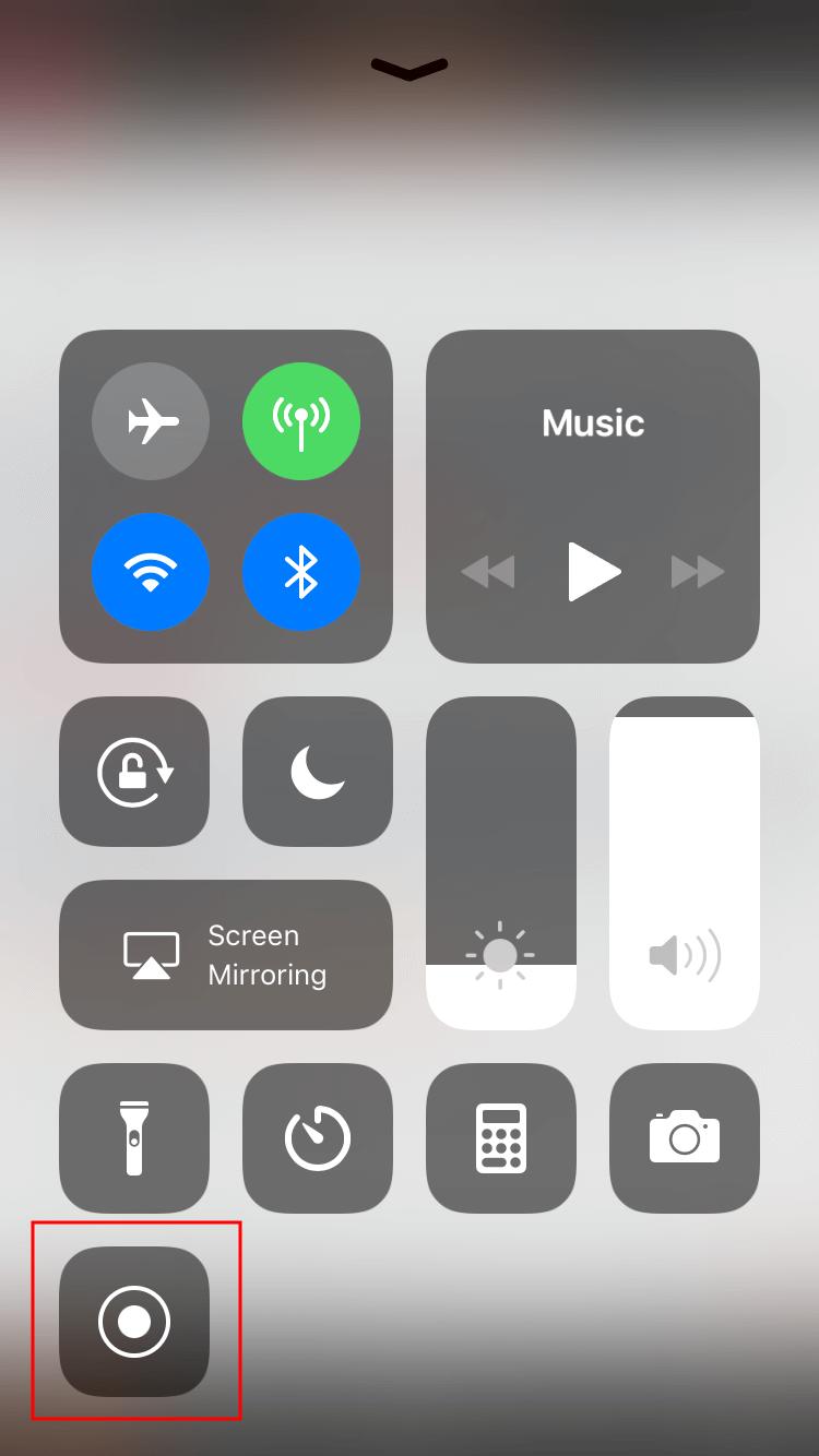 4. While in the customer client, starting at the bottom of the screen, swipe up to reveal more ios options. 5. Firmly press the Screen Recording icon. 6.
