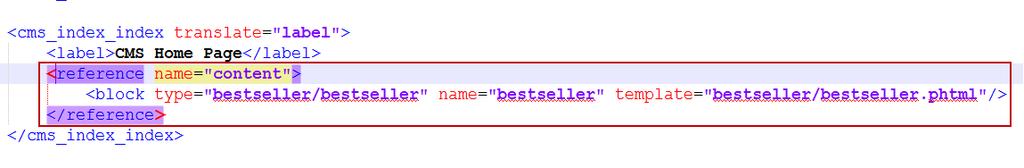 XML Code: Suppose you want to use XML Tag auto generated code of best seller products copy XML Tag and put it in your Theme XML layout Files