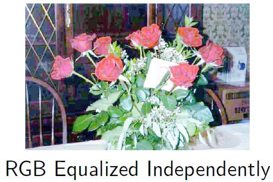 Histogram equalization in color images Because each