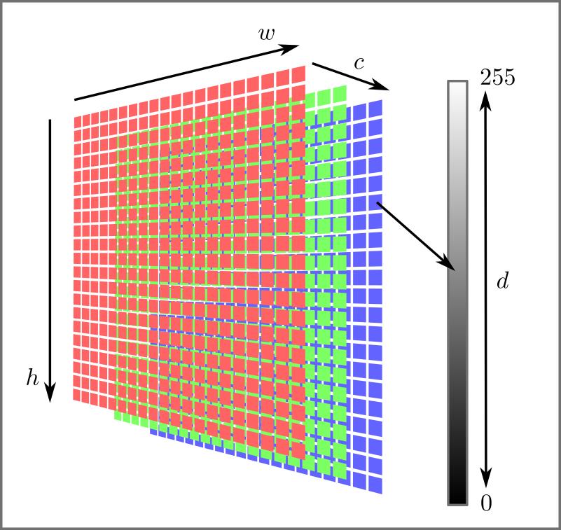 Image as a matrix 2D array (width x height)