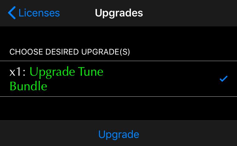 3.5 Upgrades When an upgrade from a single tune to a Jukebox (or other) is purchased, it will be applied in this sub section.