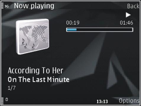 Music player 20 To fast forward or rewind, press and hold or. To go to the next item, press. To return to the beginning of the item, press.