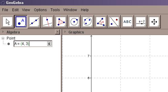 Change the coordinates of your point to (4, 3) - In Algebra View, double click on point A - Type